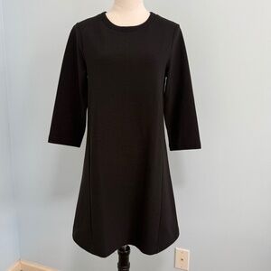 Boden Women's 3/4 Sleeve Side Pockets textured Black Dress Size 8 P